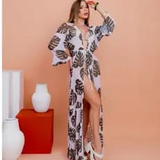 Saida de praia longa saída de praia longa estampada moda praia