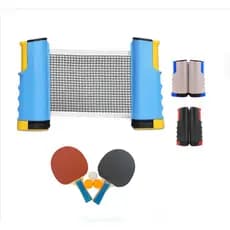 Kit 2 Raquete Bolinha e Rede Retrátil De Ping Pong Tênis de mesa Lisa com 3 bolinhas