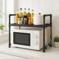 rack organizador porta microondas Rack Suporte Para Microondas Temperos Para Forno de Micro Ondas