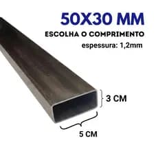 Metalon 50x30mm (5x3cm) - Escolha o Comprimento - 1,2mm de Espessura - Tubo de Aço