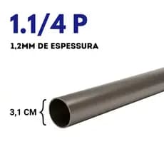 Tubo Redondo de Aço 1.1/4 P (3,1cm) - Escolha o Comprimento 1,2mm de Espessura - Metalon Redondo