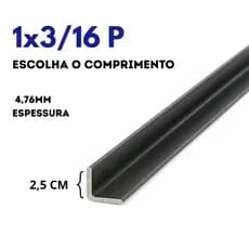 Cantoneira de Ferro 1 x 3/16P (25,4cmx4,76mm) Escolha o Comprimento - Perfil L Abas Iguais