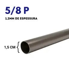Tubo Redondo de Aço 5/8 P (1,5cm) - Escolha o Comprimento 1,2mm de Espessura - Metalon Redondo