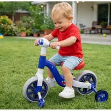 Bicicleta Infantil Equilíbrio Com Rodinhas Criança Azul Menino Menina Bike Infantil Pedal Brinquedo 2 Em 1