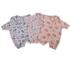 Macacão Verão Bebê KIT COM 3 Malha Canelada
