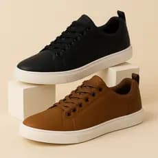 Kit 2 Pares Tênis Casual Masculino Texturizado Sola Baixa Básico- Envio Imediato Relâmpago