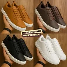 Tenis Masculino Sapatênis Casual Formal Social Estiloso Couro Confortável Urban Envio Imediato