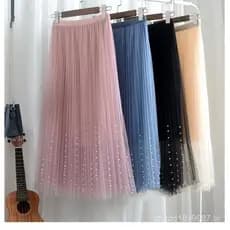 Saia de Tule Elástica de Cintura Alta Vintage VmewSher, Saia Tutu Longa Plissada Até o Tornozelo, 2023 TJII B0WZ