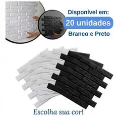 Placas De Parede Preta e Branca Pvc 3d Revestimento Alto Relevo Tijolo Tijolinho 50cm