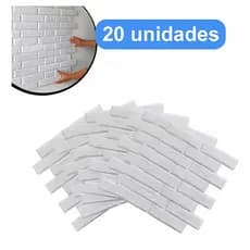 Placas De Parede Pvc 3d Revestimento Alto Relevo Tijolo Tijolinho 50cm  Cor Branco