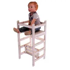 Torre de Aprendizagem Montessori 4 em 1 em Madeira Pinus | Torre Infantil Educativa e Segura