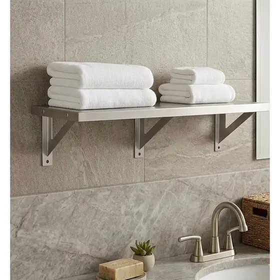 Prateleira de Inox Escovado 100x20 – Moderna, Resistente e Higiênica