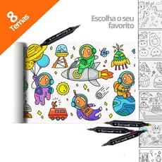 Super Rolo Adesivo Para Colorir 3m Bobina Livro Estilo Urso Bob animais astronauta princesa
