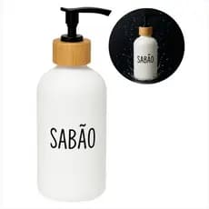 Dispenser Líquido Sabonete 500ml Doha Tampa Bambu