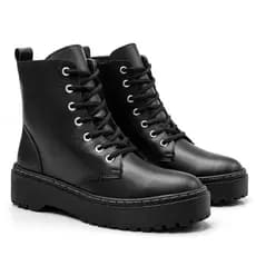 Bota Blogueira Rokeira Cosplay, Coturno Cosplay Geek, Bota com Solado Baixo, Bota com  Ziper.