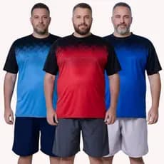 kit3 Camisetas Plus Size-G1-G2-G3 Masculina DRYFIT P/Academ Exercícios-Corrida-Cicclismo
