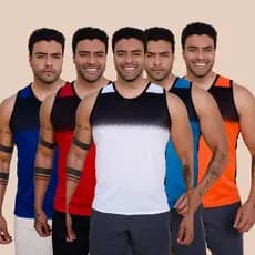 KIT5  Regatas Camisas Masculinas Dryfit Sublimada Leve Secagem Rápida Camiseta de Futebol Corrida Academia