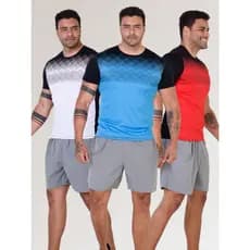 Kit3 Camisetas-Camisas Masculina DRYFIT Várias Cores P/Academia Exercícios Futebol-Corrida-Cicclismo