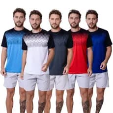 Kit5 Camisetas-Camisas Masculina DRYFIT Várias Cores P/Academia Exercícios Futebol-Corrida-Cicclismo