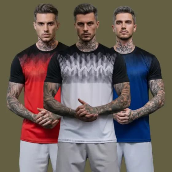 kit3 Camisetas SizeM-G-GG--G1-G2-G3 Masculina DRYFIT P/Academ Exercícios-Corrida-Cicclismo