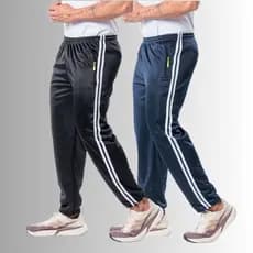 KIT2 Calça Moletom Flanelado Chimpa Listrada lateral+Zipper Bolso-traseiro Casual-Caminhada Inverno-Frio