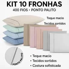KIT 10 FRONHAS ( 5 PARES) 400 FIOS PONTO PALITO
