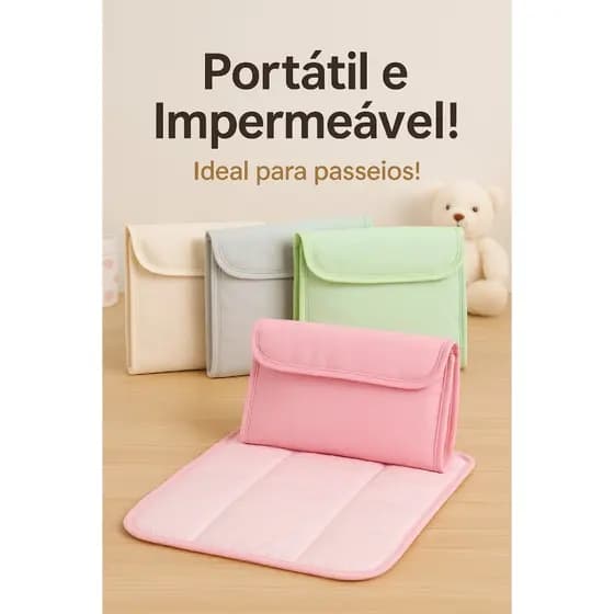 Trocador Portátil Bebê Impermeável Acolchoado