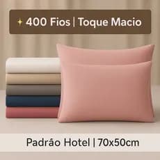 Kit 6 Fronhas 400 Fios Toque Macio 70x50cm Varias Cores Padrão Hotel