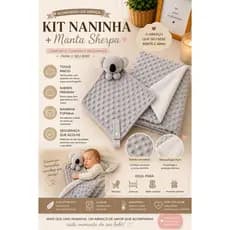 Kit Naninha Bebê +Manta Sherpa Plush Pipoquinha | Super Macio e Quentinho Frio Inverno Oferta