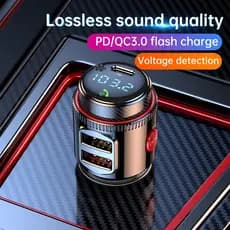 PD30W + QC 3.0 Bluetooth 5.4 Carro MP3 Player Transmissor FM Sem Fio Handsfree U Disk Play USB Adaptador De Carga Rápida