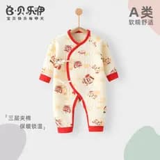 Belle macacão de bebê vermelho roupas de ano novo roupas quentes acolchoadas roupas de inverno roupas para recém-nascido