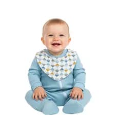 Macacão Zíper Com Babador/Bandana Para Bebê Menino Algodão 02 Peças