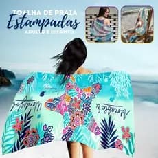 Kit c/12 Toalhas De Praia ou Piscina 140x70cm Não gruda areia