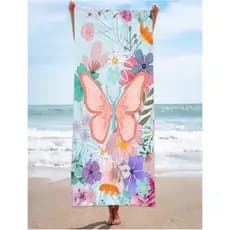 Kit c/12 Toalhas De Praia ou Piscina BORBOLETA 140x70cm Não gruda areia