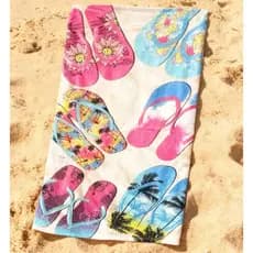 Kit c/12 Toalhas De Praia ou Piscina CHINELO 140x70cm Não gruda areia