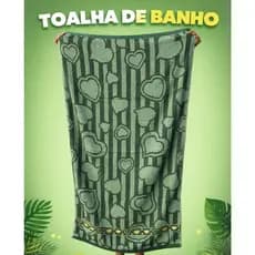 TOALHA DE CORAÇÃO FELPUDA SUPER MACIA E ABSORVENTE COM DETALHE DECORATIVO DOURADO – CONFORTO E ELEGÂNCIA PARA SEU BANHO.