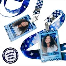 10 Kits Crachá de Identificação PERSONALIZADO em PVC Com Sua Arte ou Logo + Cordão Premium 20mm