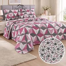 Kit Colcha Cobre Leito 3PÇS Matelassê Queen Dupla Face Promoção