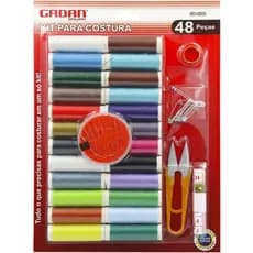 KIT DE COSTURA COM 48 Peças - Agulhas Tesoura e Dedal