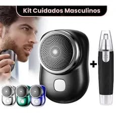 Kit de Higiene Masculino: Barbeador Mini Portátil + Aparador de Nariz – À Prova D'água