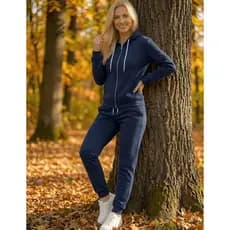 Conjunto Feminino Jogger Moletom de Algodão Flanelado Forrado Blusa de Frio Com Calça Agasalho Moletinho