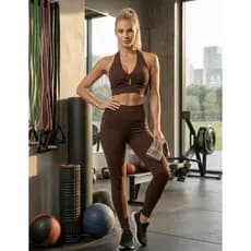 Conjunto Academia Feminino Preto Calça Legging Cintura Alta e Top Treino Fitness Confortável
