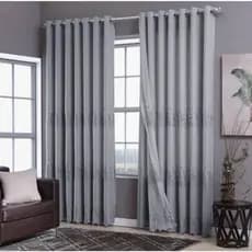 Cortina Bordada Com Forro de Microfibra Luxo 3,00m Largura X 2,80 Altura - OFERTA