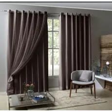 Cortina Blackout PVC Com Tecido voil Liso Sala e Janela 3,00M X 2,80M PROMOÇÃO