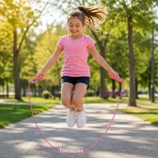 Pula Corda Infantil 2,50m Rosa Azul Brinquedo Divertido cordeação motora corda pular