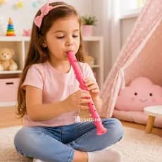 Flauta Doce Brinquedo Instrumento Infantil 40cm Educativo Colorido