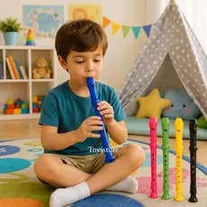 Flauta Doce Instrumento Infantil Plástico Cores Sortidas 40cm