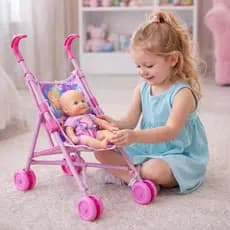 Carrinho de boneca Infantil Brinquedo Dobrável