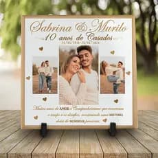 Azulejo Personalizado com Fotos Casamento Bodas | Presente | Decoração - Envio imediato