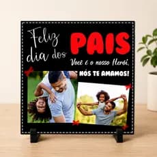 Presente Dia dos Pais: Azulejo Decorativo Herói com Foto Personalizada